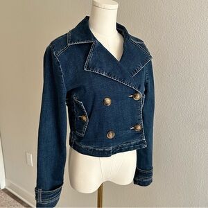 Blue Revival Navy Double-Breasted Denim Jacket